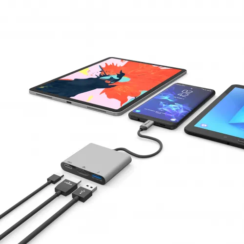 EZQuest USB-C MultiMedia Charging Adapter (3 Ports)