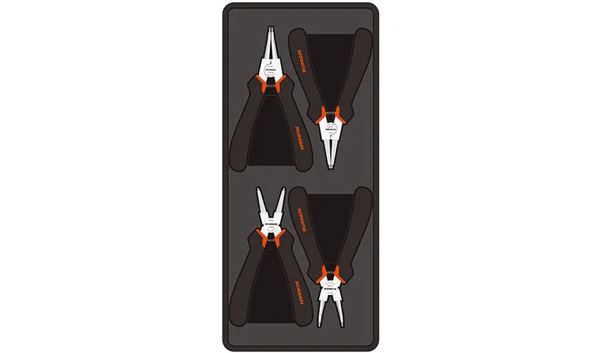 FIXMAN TRAY 4 PIECE 6' INTERNAL AND EXTERNAL CIRCLIP PLIERS