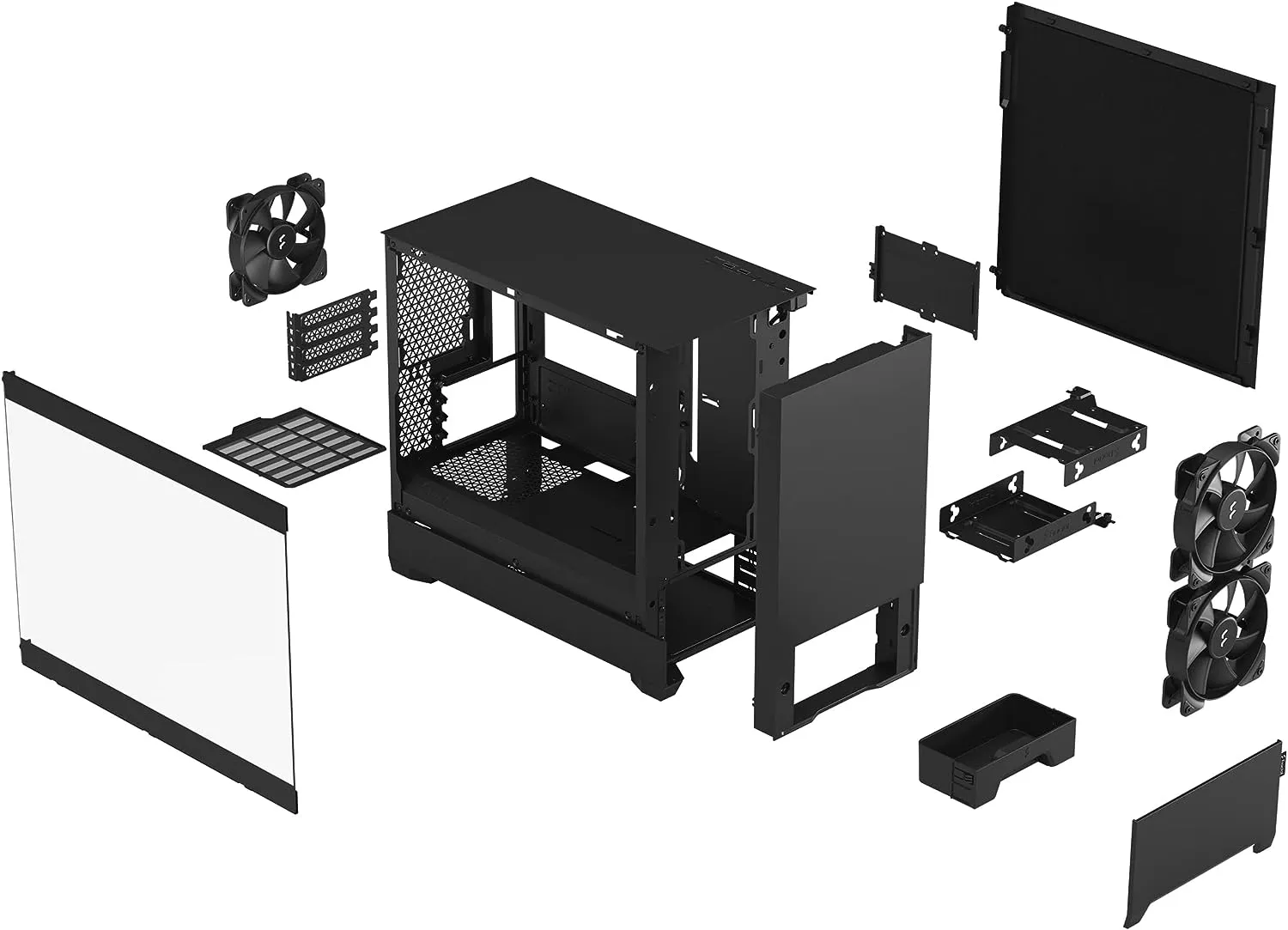 Fractal Design Pop Mini Silent Black TG Clear Tint M.ATX Case FD-C-POS1M-02