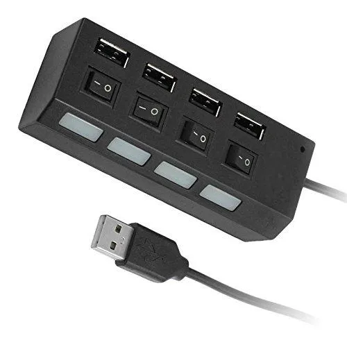 GKP Products ® 4 Port USB Hub with Switch and LED Indicator -Color may vary