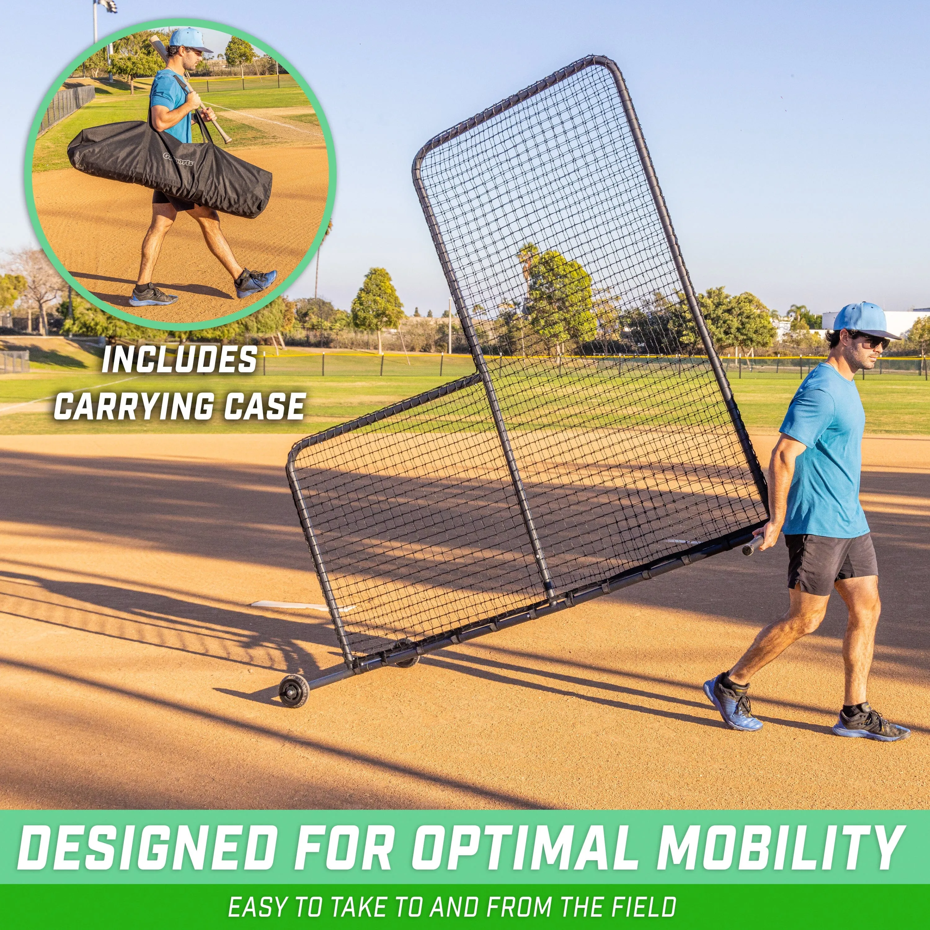 GoSports 7 ft x 7 ft PRO Baseball & Softball L Screen