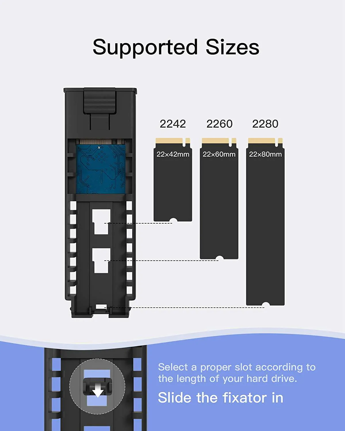 Hard Drive Enclosure for M.2 NVMe & SATA with USB 3.2 & 10Gbps Transmission, FE2025
