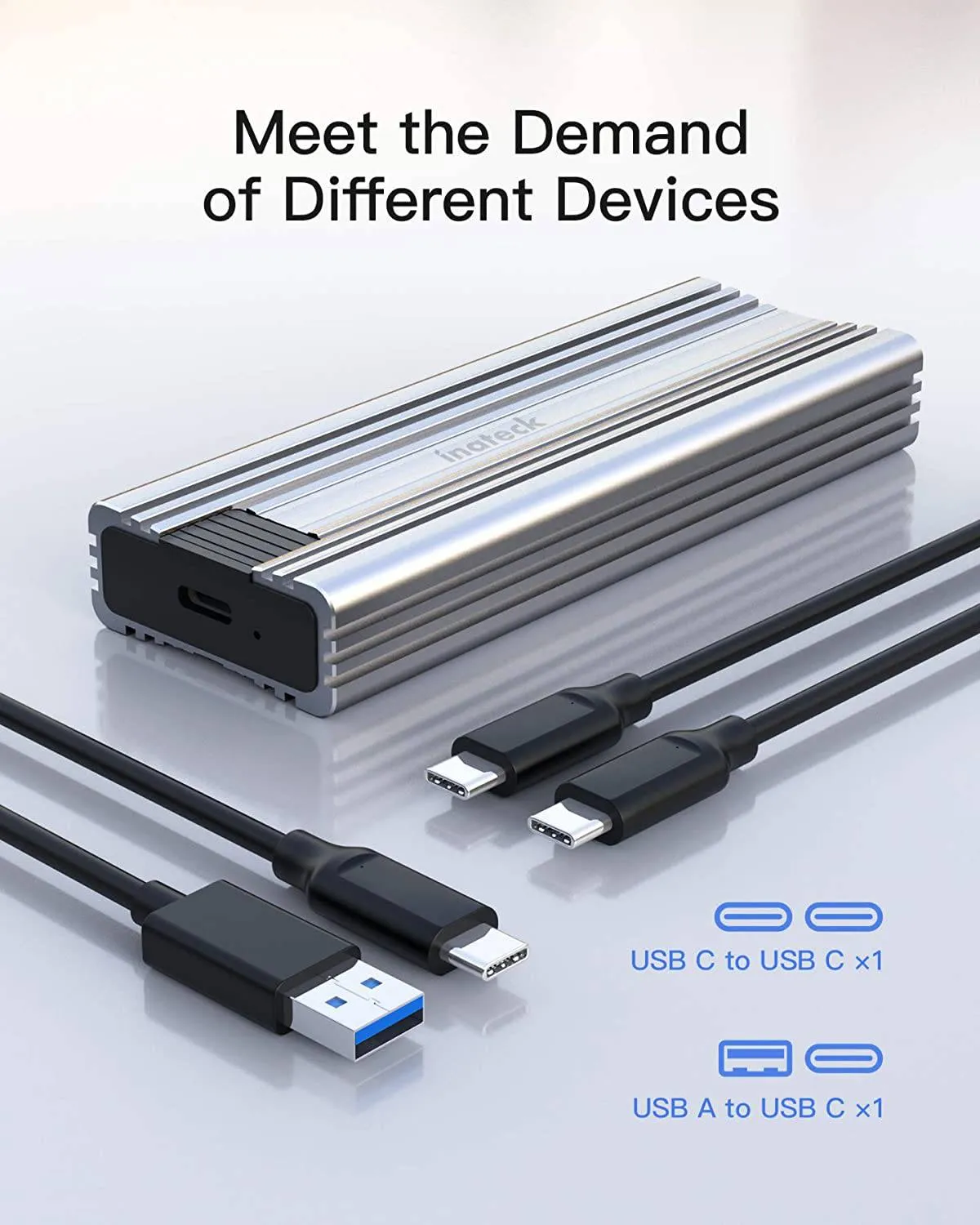 Hard Drive Enclosure for M.2 NVMe & SATA with USB 3.2 & 10Gbps Transmission, FE2025