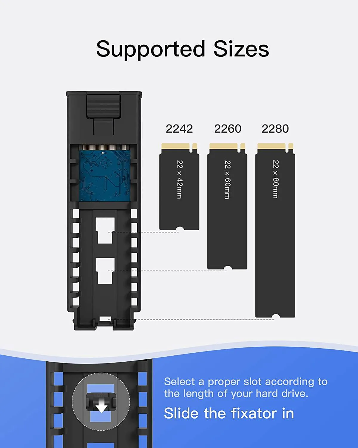 Hard Drive Enclosure for M.2 NVMe & SATA with USB 3.2 & 10Gbps Transmission, FE2026