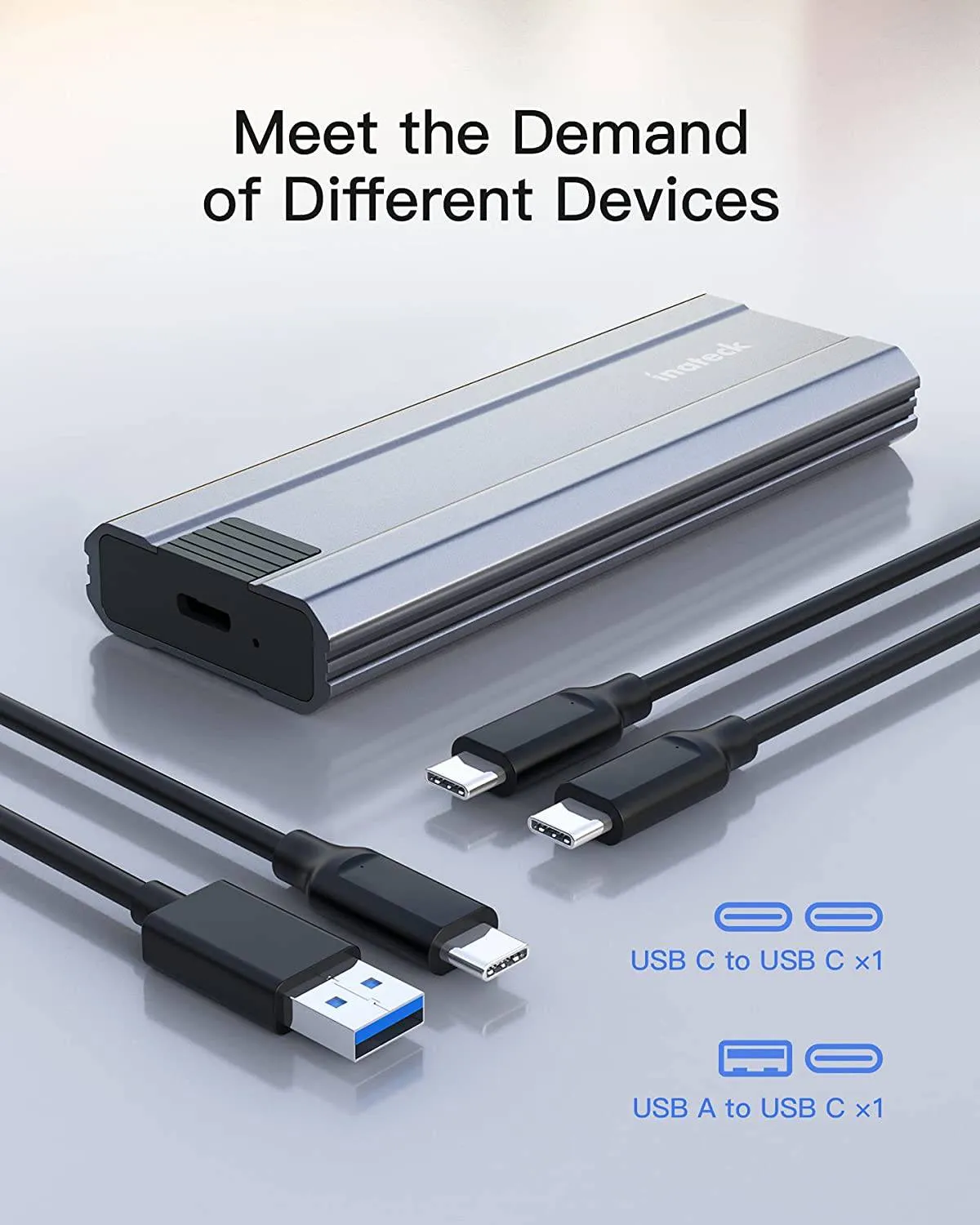 Hard Drive Enclosure for M.2 NVMe & SATA with USB 3.2 & 10Gbps Transmission, FE2026
