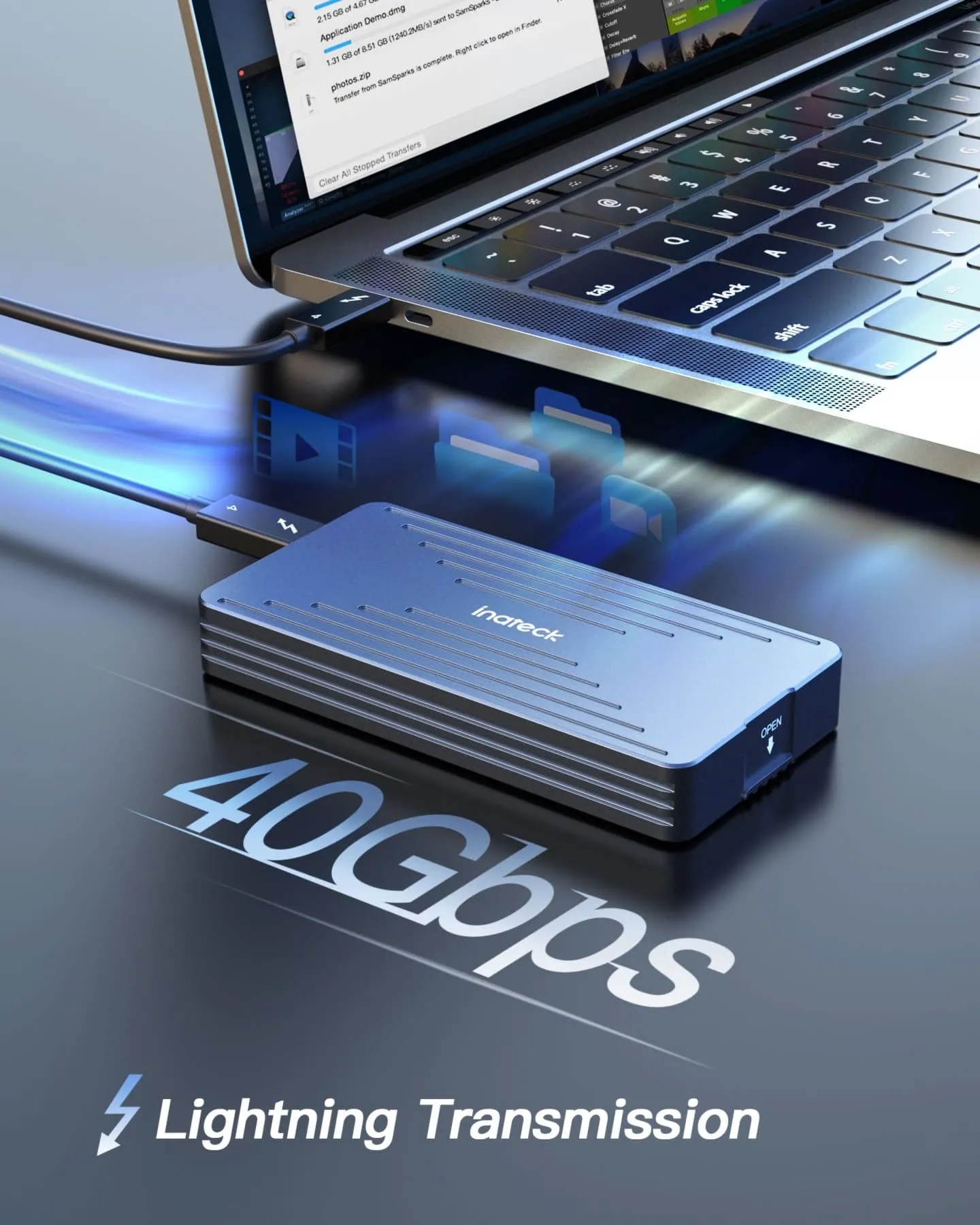 Hard Drive Enclosure for M.2 NVMe with USB 4.0 & 40 Gbps Transmission, FE2028