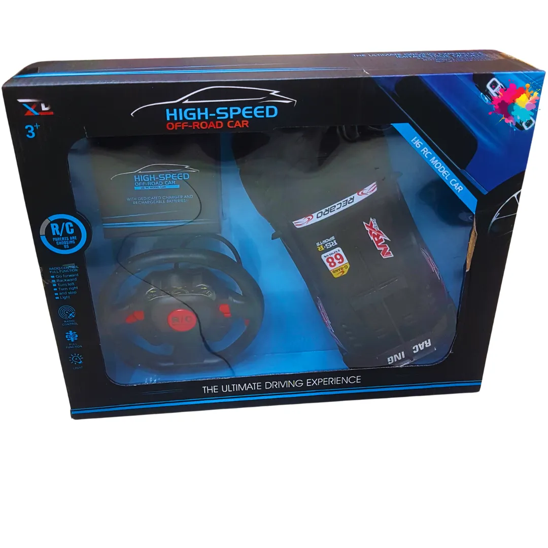 High-Speed Off-Road RC Car with Steering Wheel Remote - Ultimate Driving Experience for Kids
