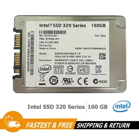 Intel 320 Series 1.8" Internal Solid State Drive 160GB SSD SATA, SSDSA1NW160G3