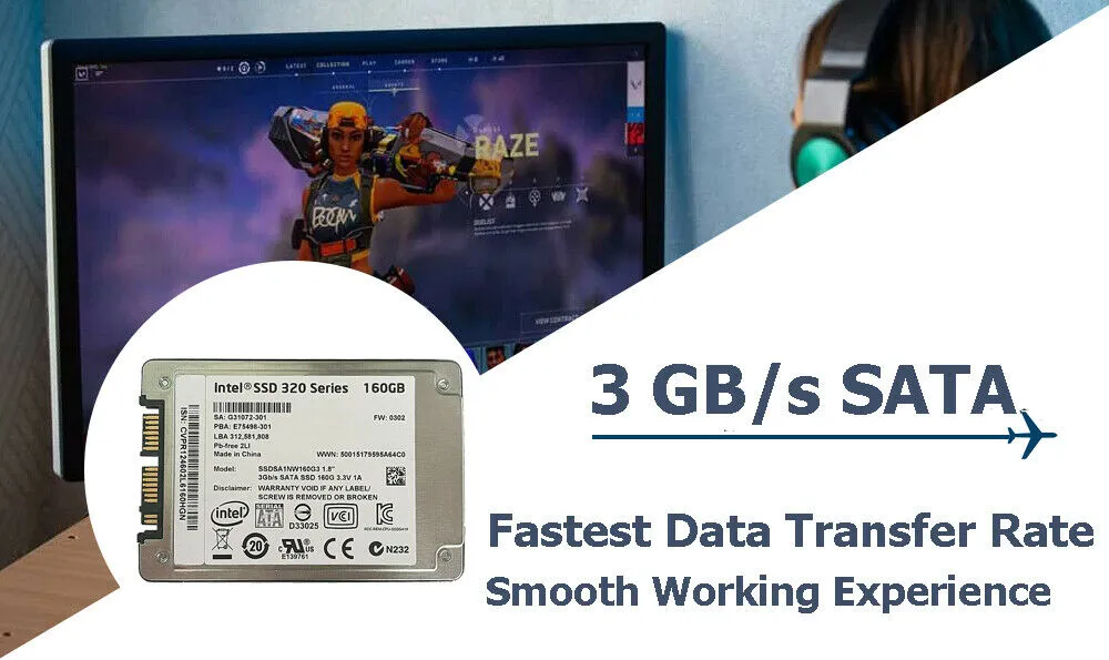 Intel 320 Series 1.8" Internal Solid State Drive 160GB SSD SATA, SSDSA1NW160G3