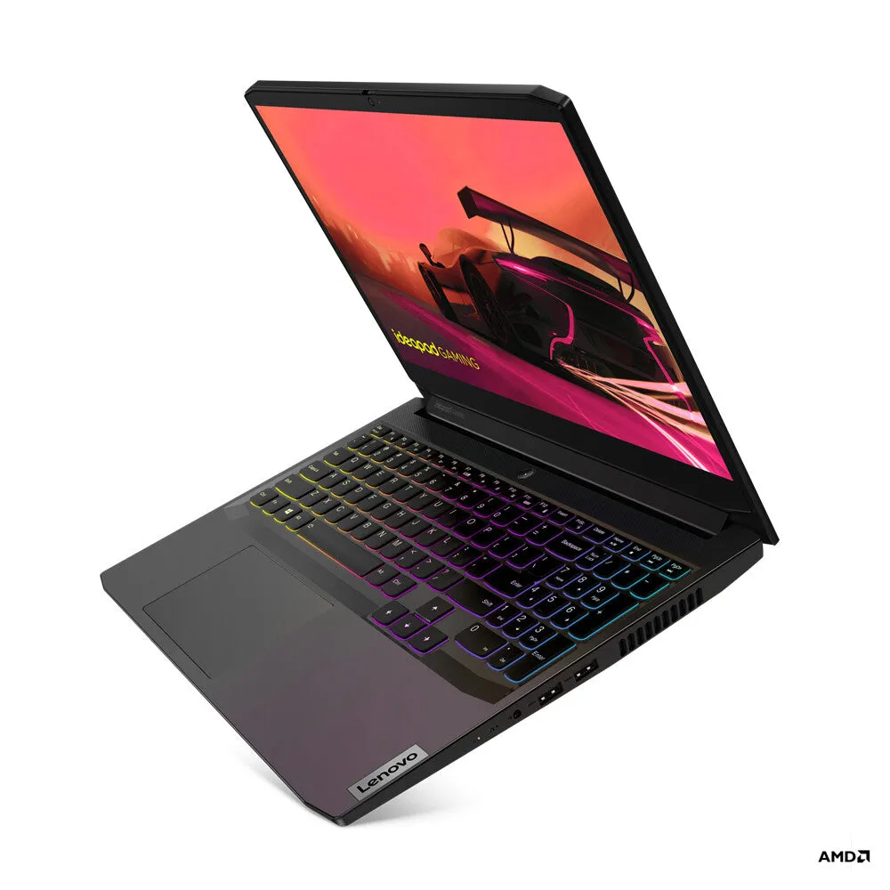 Lenovo IdeaPad Gaming 3 AMD Ryzen™ 5 5600H Laptop 39.6 cm (15.6") Full HD 8 GB DDR4-SDRAM 512 GB SSD NVIDIA GeForce RTX 3050 Wi-Fi 6 (802.11ax) Windows 10 Home Black