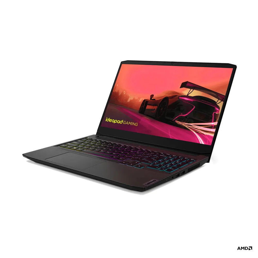 Lenovo IdeaPad Gaming 3 AMD Ryzen™ 5 5600H Laptop 39.6 cm (15.6") Full HD 8 GB DDR4-SDRAM 512 GB SSD NVIDIA GeForce RTX 3050 Wi-Fi 6 (802.11ax) Windows 10 Home Black