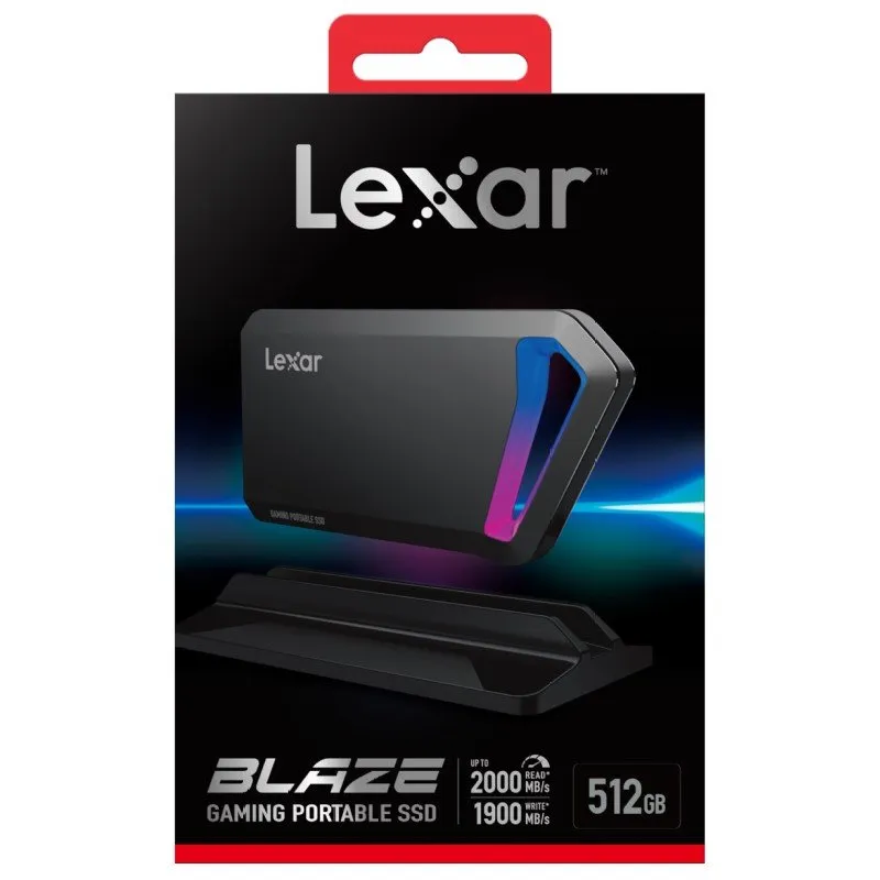 Lexar SL660 512GB Blaze Gaming Portable SSD Drive - 2000MB/s R - 1900MB/s W