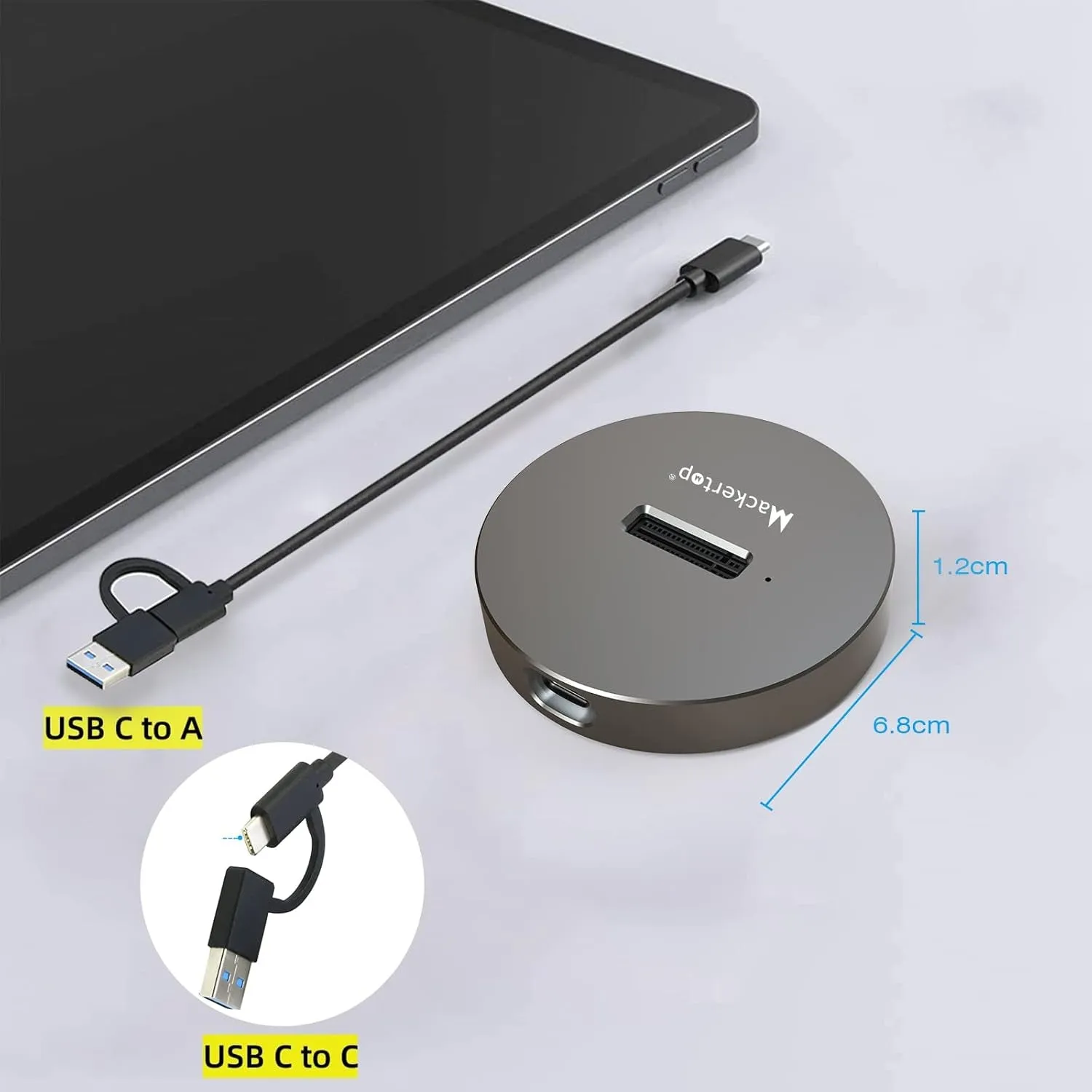 M.2 NVMe & SATA to USB C Docking Station, M.2 SSD to USB A C Reader Adapter for 2280 2260 2242 2230 Enclosure, Fits Both M.2 (M Key, B M Key) NVME and SATA NGFF SSDs Aluminum Alloy