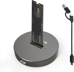 M.2 NVMe & SATA to USB C Docking Station, M.2 SSD to USB A C Reader Adapter for 2280 2260 2242 2230 Enclosure, Fits Both M.2 (M Key, B M Key) NVME and SATA NGFF SSDs Aluminum Alloy