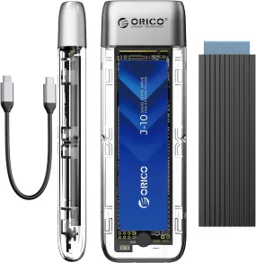 M.2 NVMe SATA SSD Enclosure, Tool-Free USB 3.2 Type-C 10Gbps to M.2 SSD Enclosure for SATA/NVMe M.2(M-Key/B M-Key) SSD Support 2230/2242/2260/2280, Up to 4TB-TXM2M