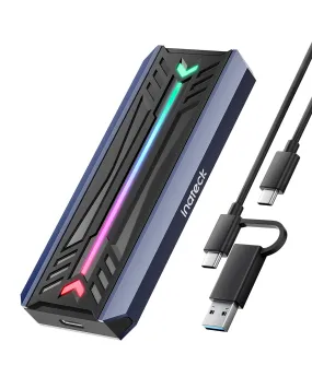 M.2 NVMe SATA SSD Enclosure with RGB, USB 3.2 Gen 2 (10 Gbps), Up to 4TB, FE2024
