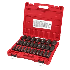 Milwaukee 49-66-7015 Impact Duty™ 1/2" Drive Metric Deep 6 Point, 8MM-36MM, 29pc