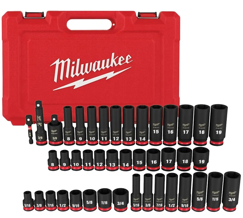 Milwaukee SHOCKWAVE Impact Duty Series 49-66-7009 Socket Set, Steel, Specifications: 3/8 in Drive :SET: QUANTITY: 1
