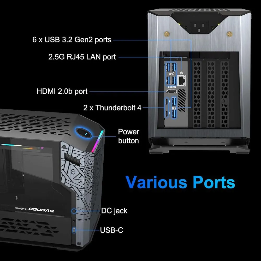 Mini FUN11 Mini PC Gaming, 11Th Intel Core I9-11900Kb Mini Tower Computer, 32GB DDR4 RAM/1TB Pcie Gen4 SSD Mini Desktop Computers