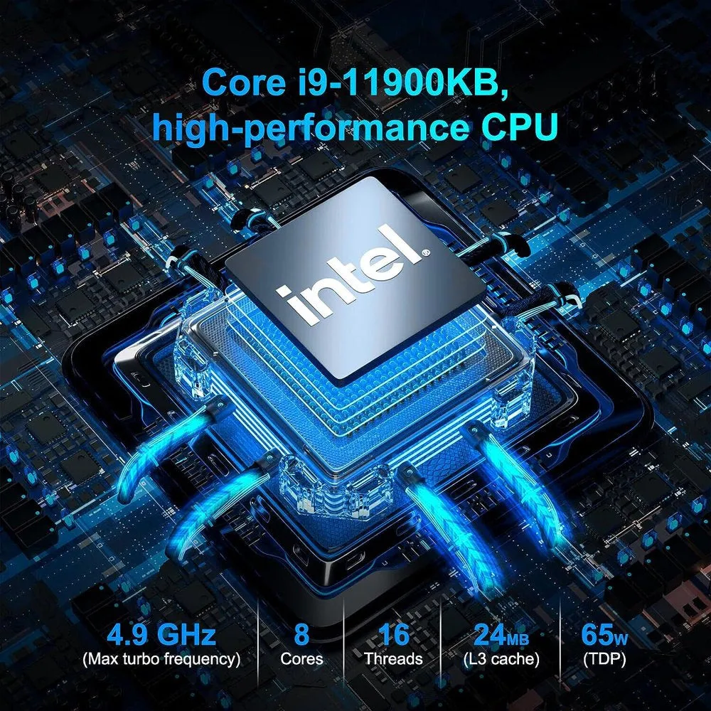 Mini FUN11 Mini PC Gaming, 11Th Intel Core I9-11900Kb Mini Tower Computer, 32GB DDR4 RAM/1TB Pcie Gen4 SSD Mini Desktop Computers