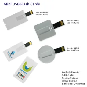 MINI SIZED CARD USBs