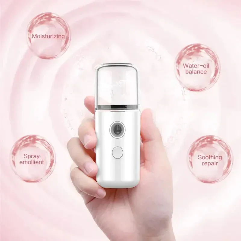 Mist Facial Sprayer USB Humidifier Rechargeable Nebulizer Face Steamer Moisturizing Humidifier Skin Care Tools