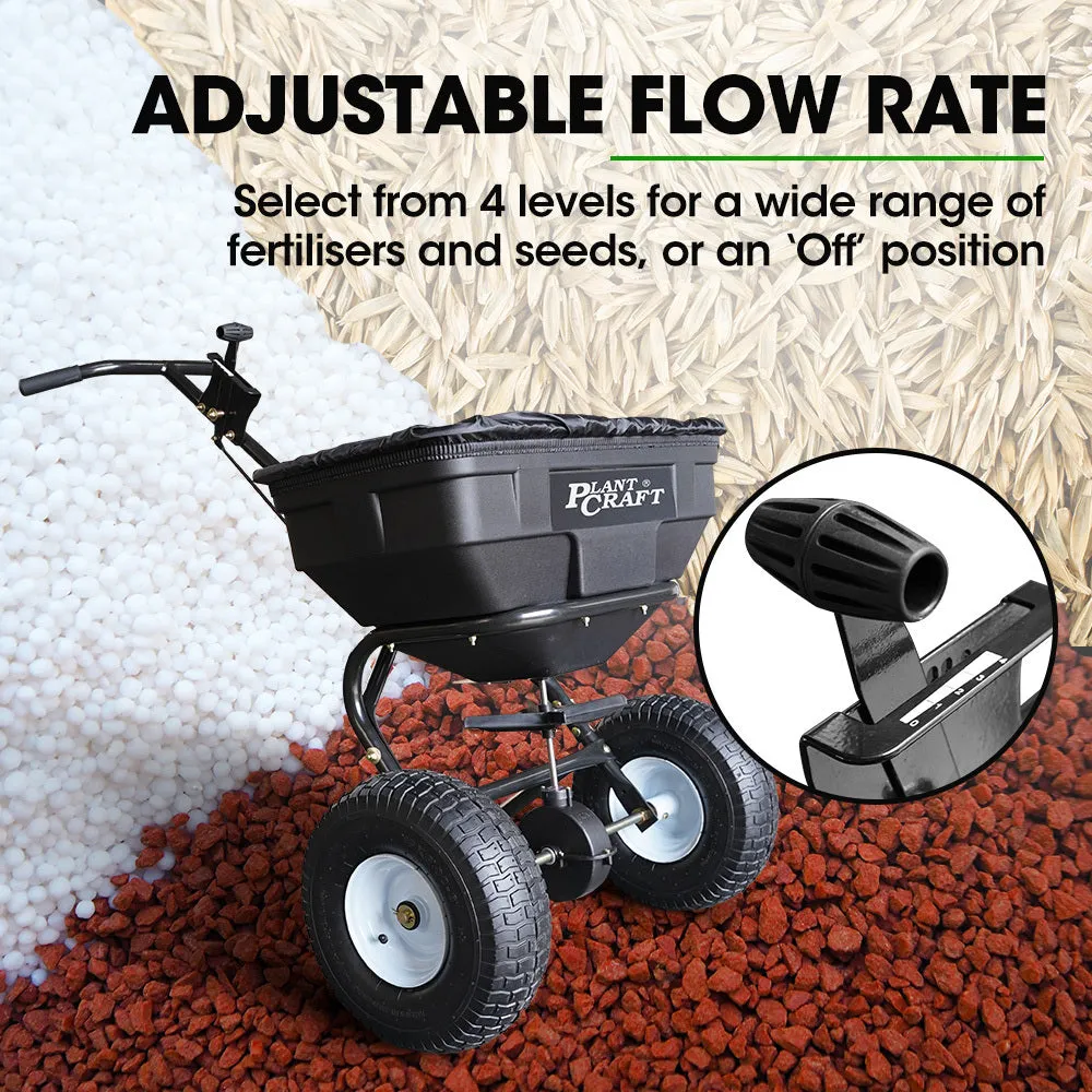 Non-Toxic 60L Walk Behind Broadcast Spreader with Flow Adjustment - PlantCraft