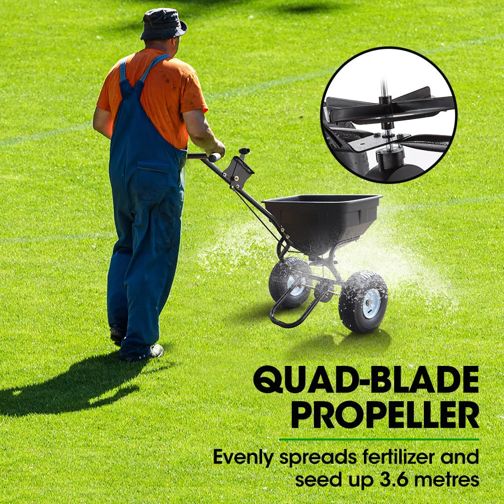Non-Toxic 60L Walk Behind Broadcast Spreader with Flow Adjustment - PlantCraft
