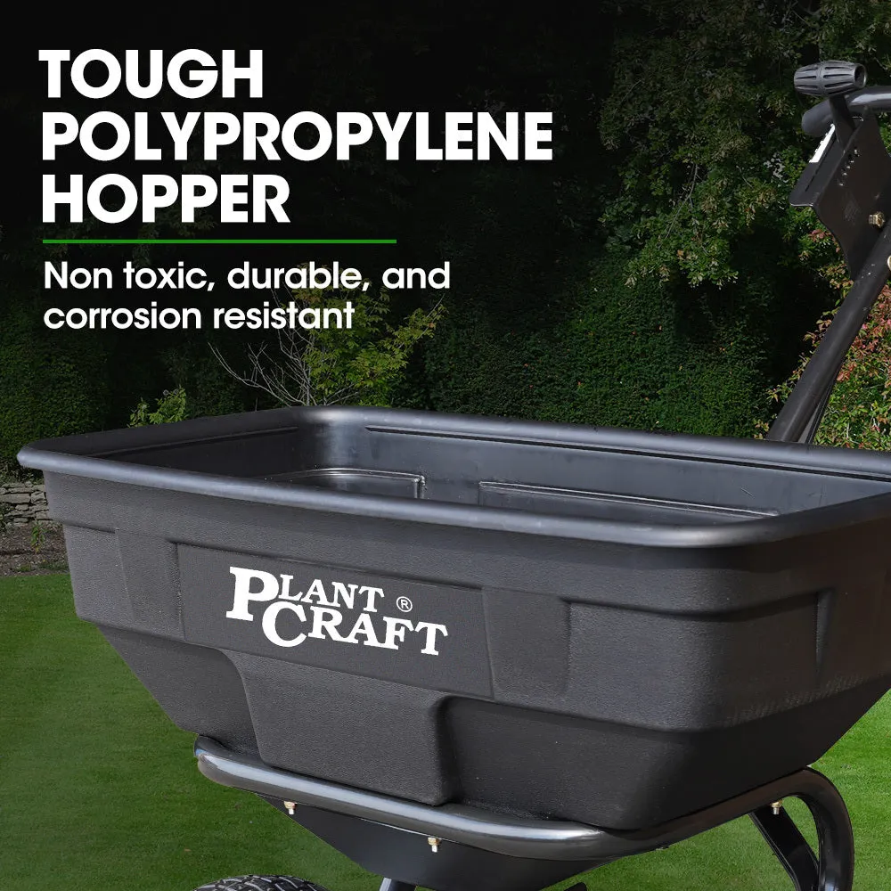 Non-Toxic 60L Walk Behind Broadcast Spreader with Flow Adjustment - PlantCraft