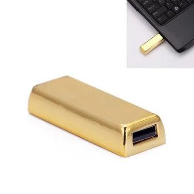 Novelty Gold Bar Bullion Shaped Premium Gold Bar USB Flash Drive