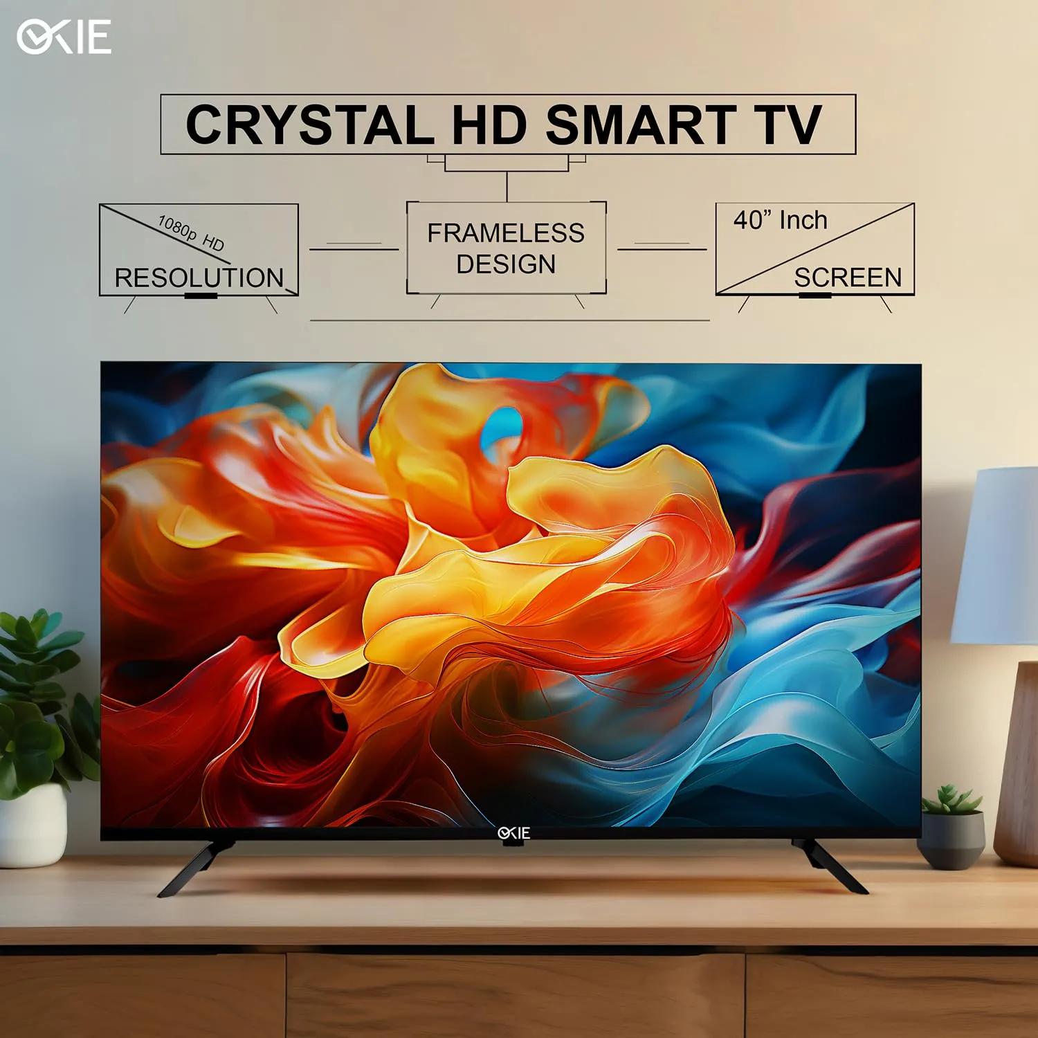 Okie TV 100 cm (40 Inch) HD Smart LED TV BCDH-32AB (Black)
