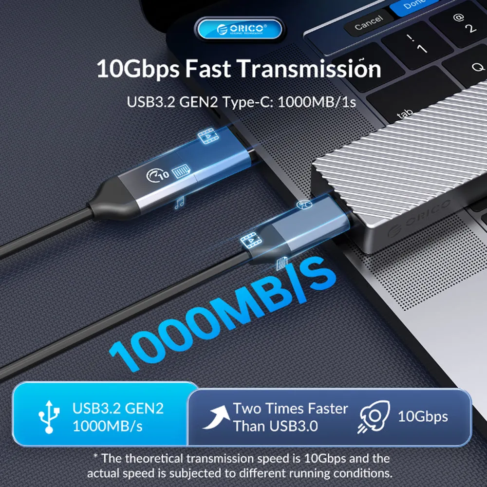 ORICO M.2 NVME SSD Solid State Drive Enclosure with USB 3.2 Gen2 Type-C Interface, 40Gbps Transfer Rate, 4TB Max Capacity with PCIe 3.0 and UASP TRIM Function for Smartphone PC Desktop Laptop | Gray, Rose Gold, Silver | M214C3-U4