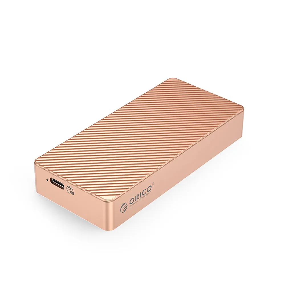ORICO M.2 NVME SSD Solid State Drive Enclosure with USB 3.2 Gen2 Type-C Interface, 40Gbps Transfer Rate, 4TB Max Capacity with PCIe 3.0 and UASP TRIM Function for Smartphone PC Desktop Laptop | Gray, Rose Gold, Silver | M214C3-U4
