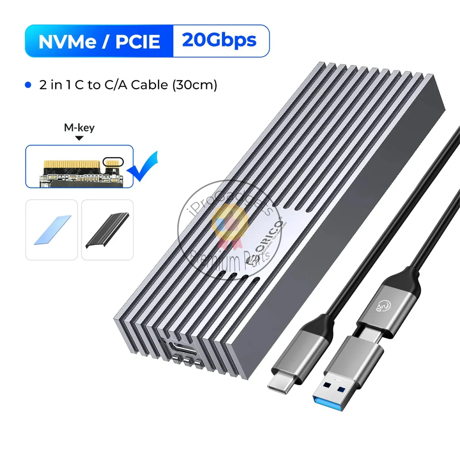 Orico M233C3-G4 USB3.2 Gen2 Type-C 20Gbps M.2 NVMe Aluminum M.2 SSD Enclosure