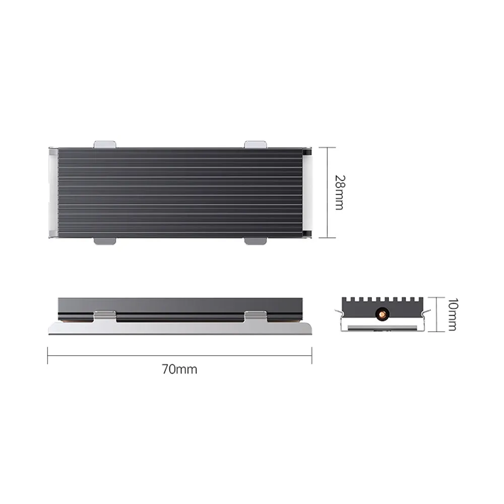 ORICO M2HS2 M.2 SSD Copper Aluminum Heatsink  with Fast Cooling Thermal Fin for Single and Double-Sided 2280 M.2 NVMe NGFF SATA SSD Solid State Drive, PC, Desktop Computer, CPU, Motherboard, Gaming Console