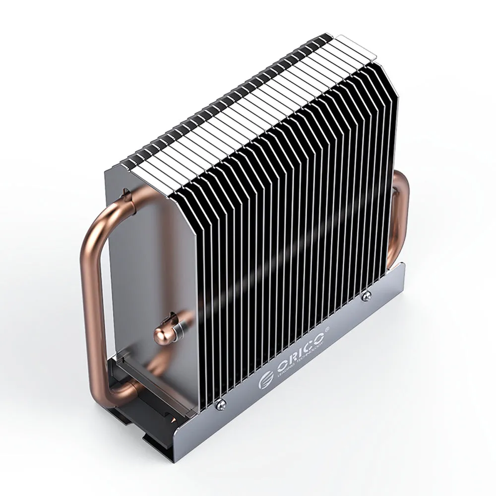 ORICO M2HS7 M.2 SSD Copper Aluminum Heatsink  with Fast Cooling Thermal Fin and Copper Pipe for Single and Double-Sided 2280 M.2 NVMe NGFF SATA SSD Solid State Drive, PC, Desktop Computer, CPU, Motherboard, Gaming Console
