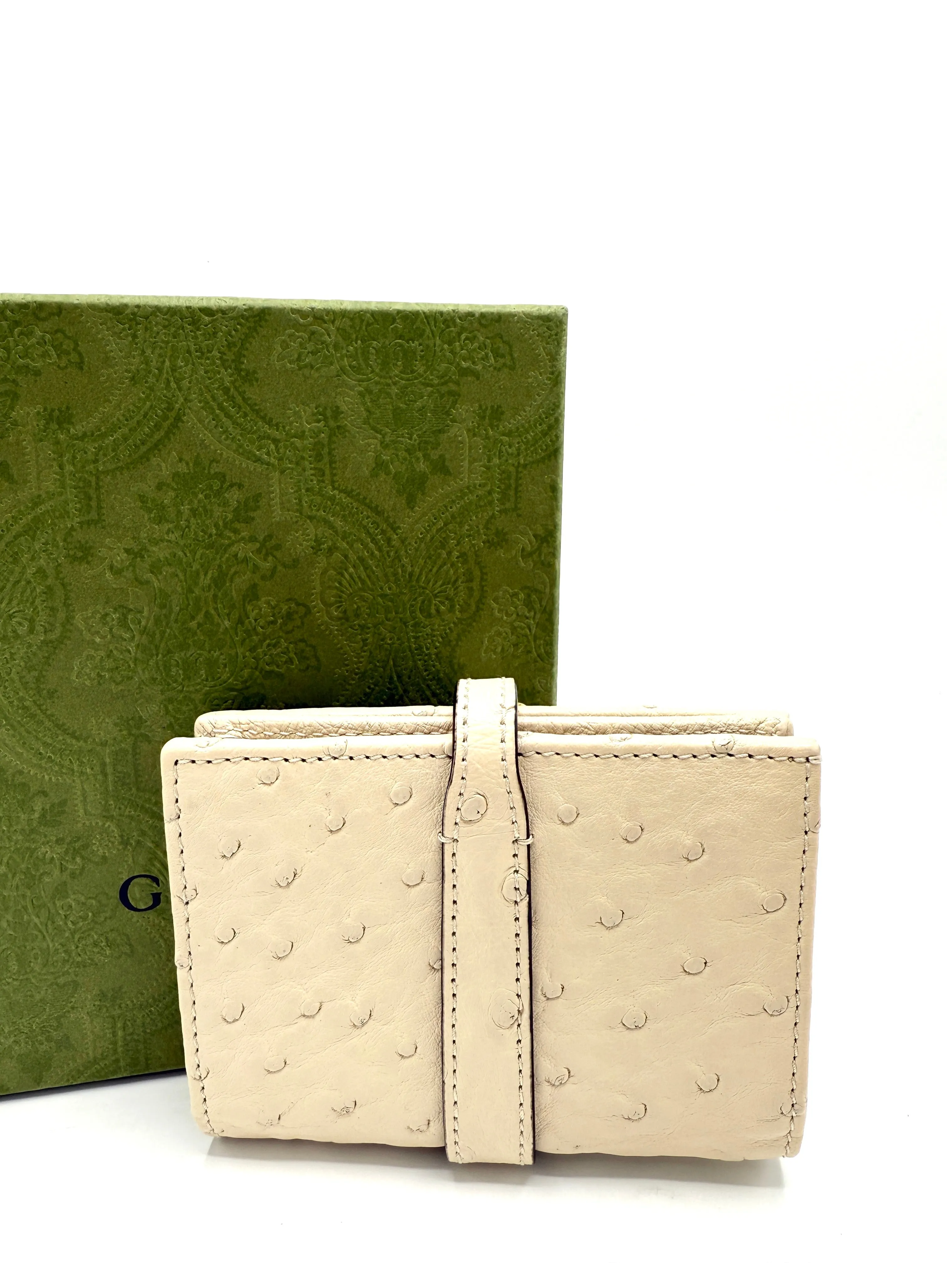 Ostrich GHW Jackie Compact Wallet