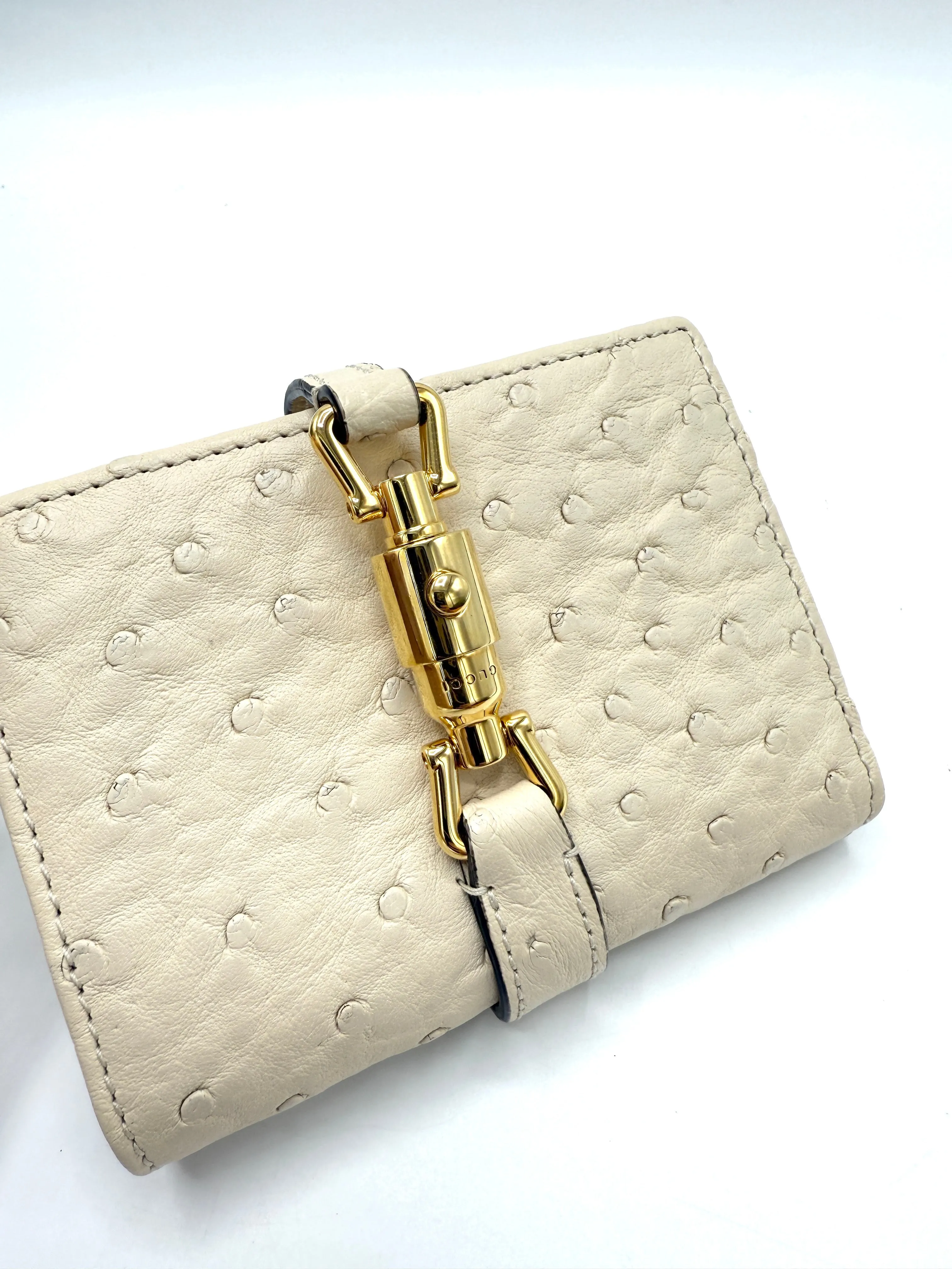Ostrich GHW Jackie Compact Wallet