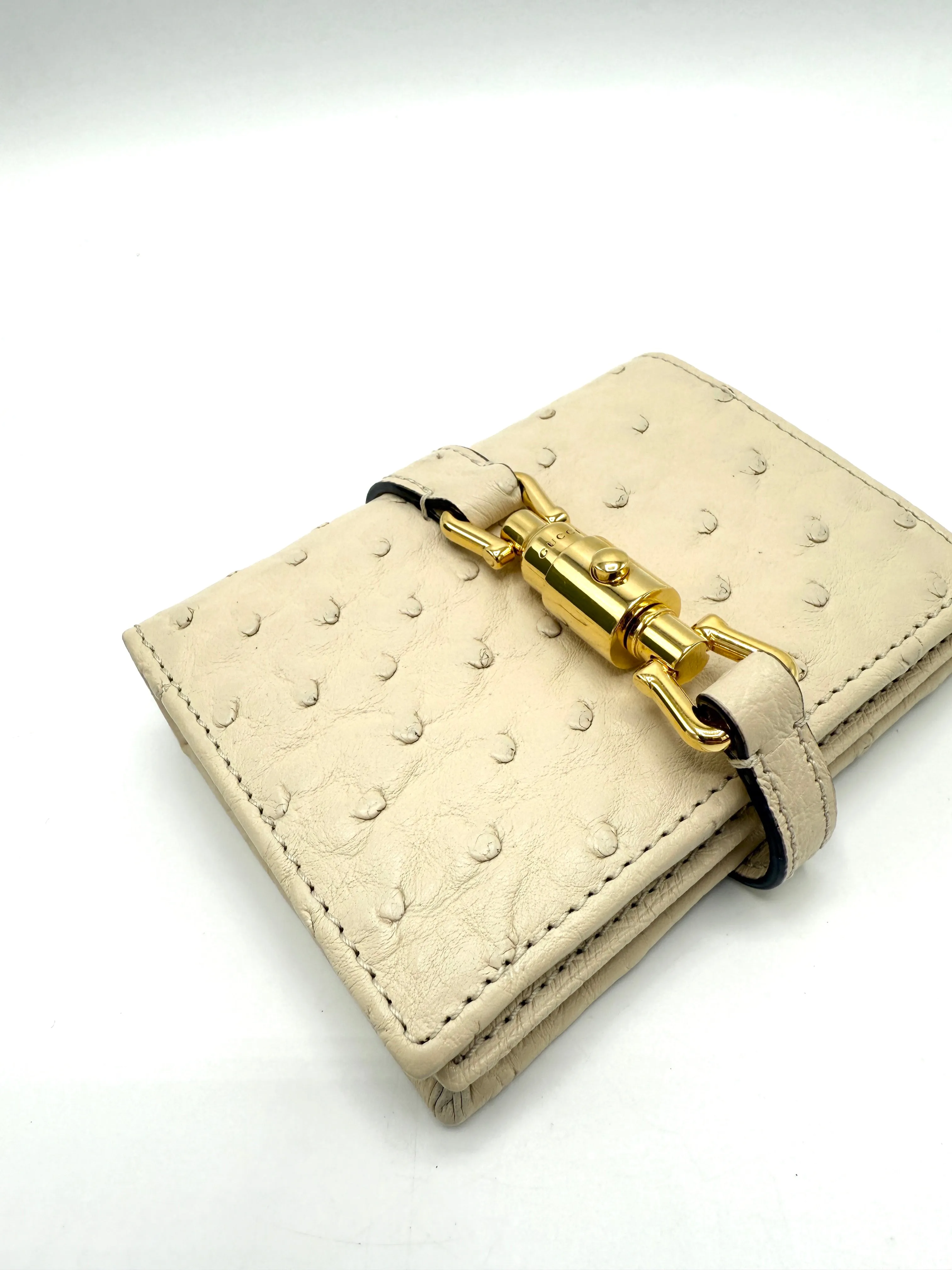 Ostrich GHW Jackie Compact Wallet