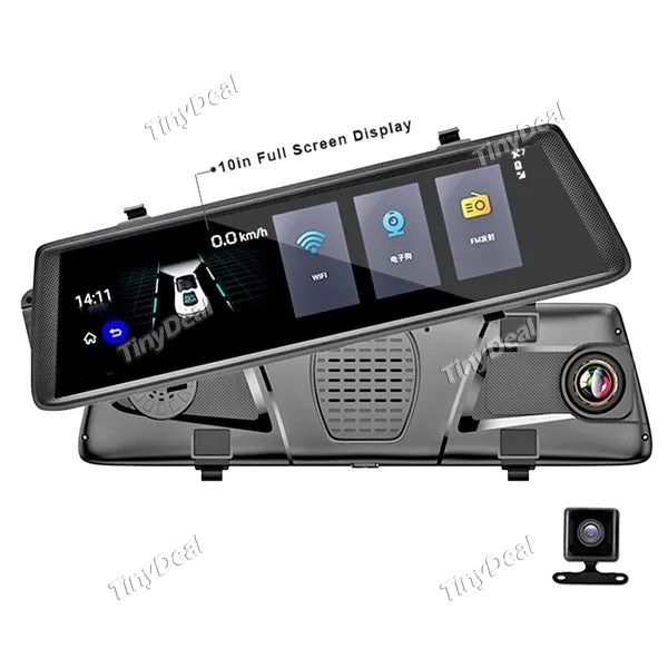 Phisung F900 10 inch Android Touch Screen Car DVR   Rear View Mirror Dual Lens Black Box FHD 1080P Remote Monitoring