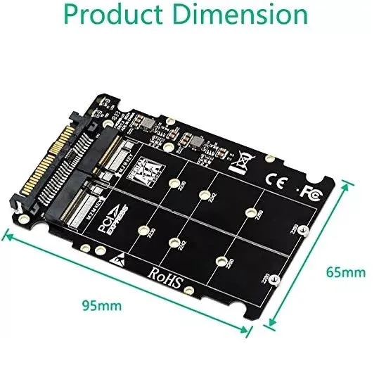 Pi ® (PiPlus®) M.2 NGFF SSD(Key M) Key B SSD to U.2 SFF-8639 Adapter