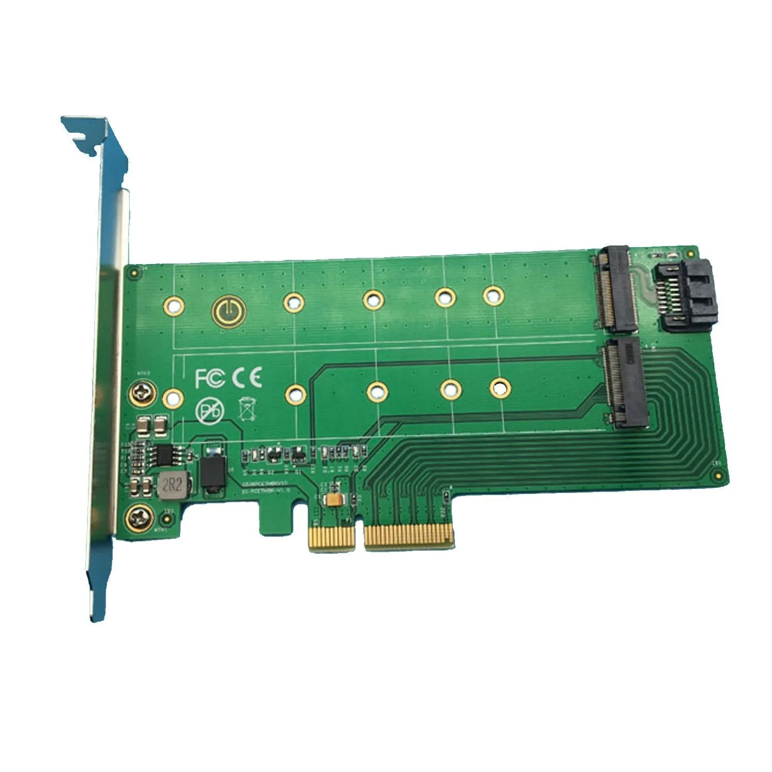 Pi ®(PiPlus®)PCIe x4 to NGFF (PCIe) SSD   SATA to NGFF (SATA) Card (3.3V, 12V) 1B1M