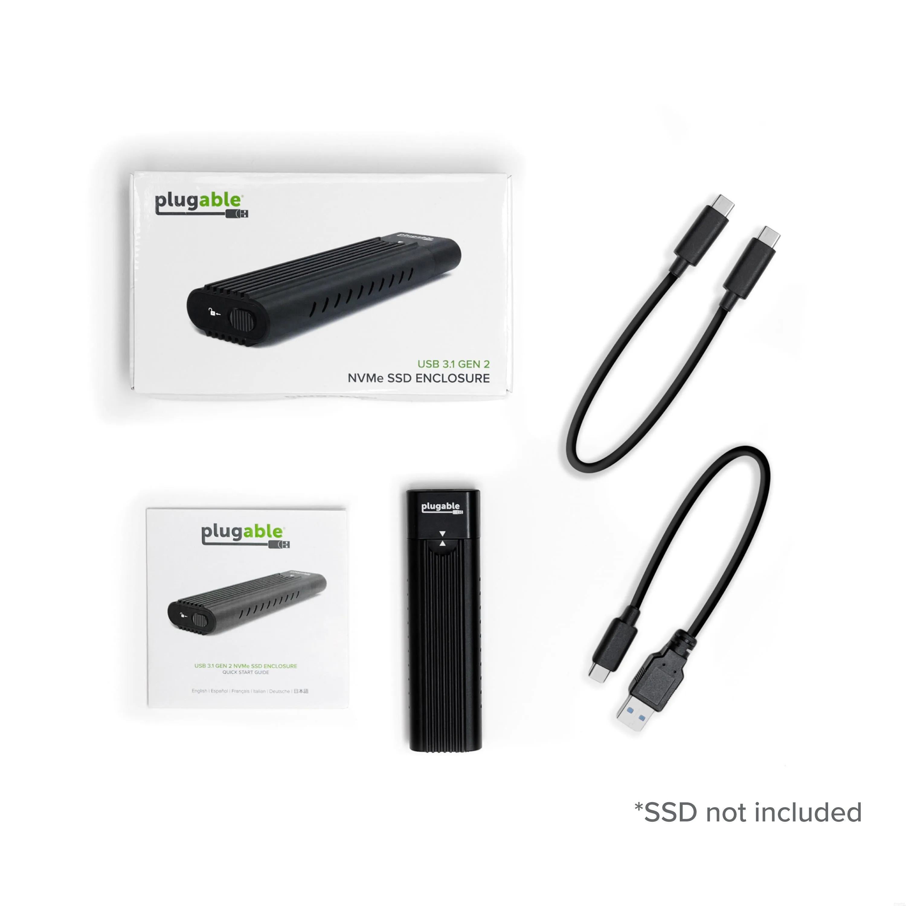 Plugable USB 3.1 Gen 2 Tool-free NVMe Enclosure