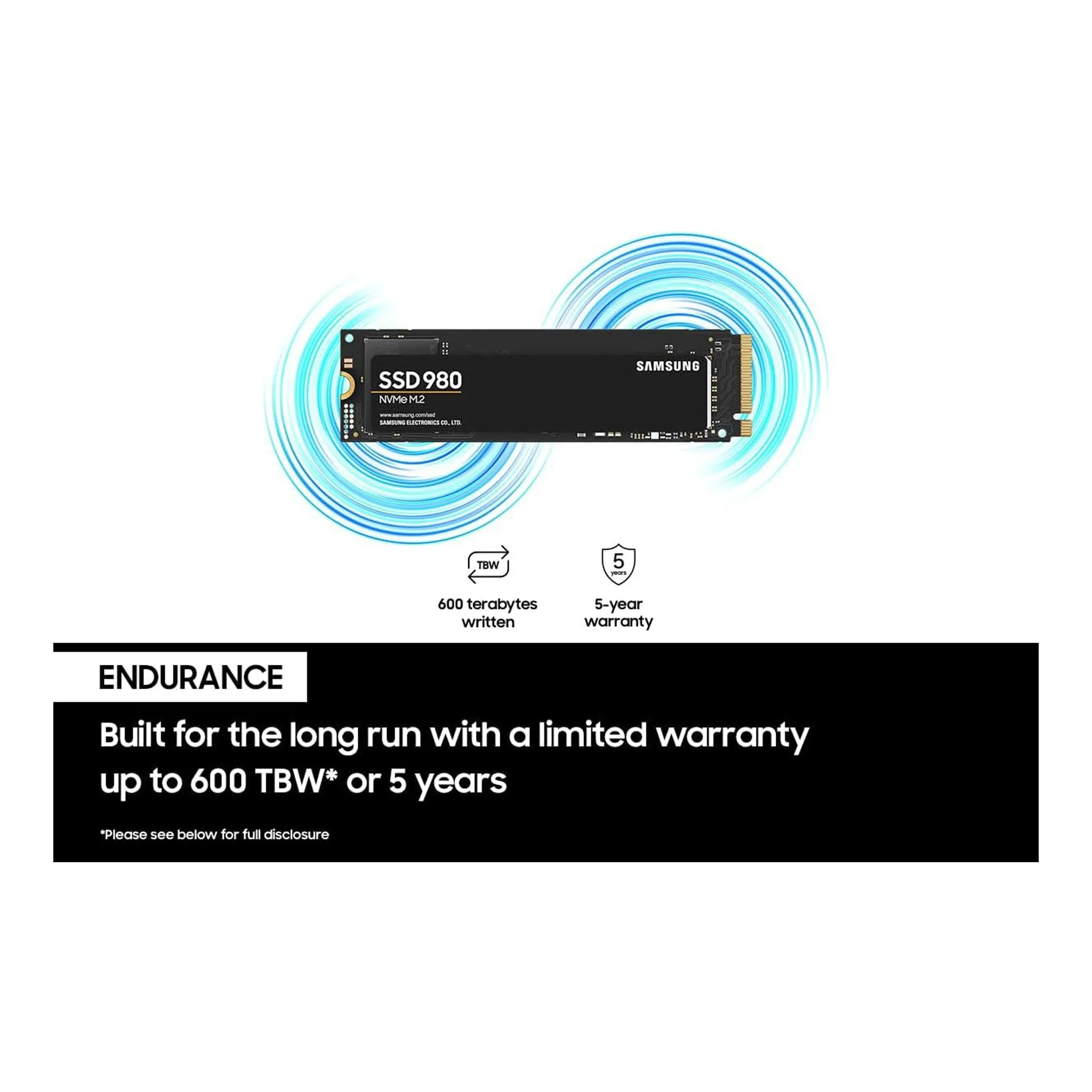 Samsung MZ-V8V500B/AM 500GB 980 PCIe 3.0 NVMe Gaming SSD