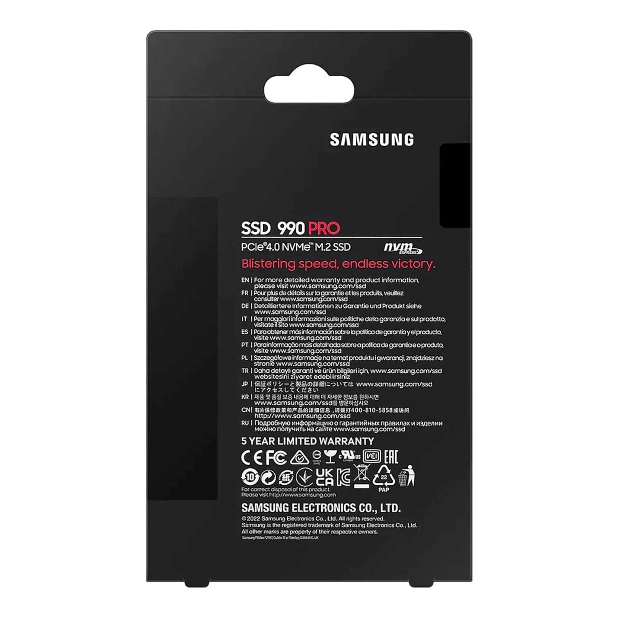 Samsung MZ-V9P2T0B/AM 2TB  990 PRO M.2 PCIe 4.0 NVMe SSD