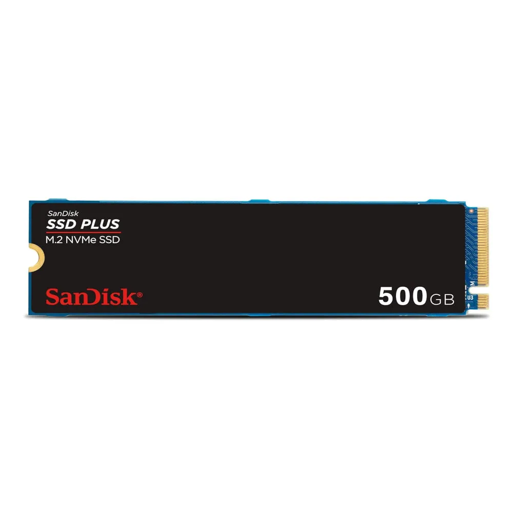 SanDisk SSD Plus 500GB M.2 NVMe PCIe 3.0 x4 Internal SSD Solid State Drive with 2400MB/s Read and 1500MB/s Write Speed, Windows 10 Compatible and Western Digital Dashboard Support