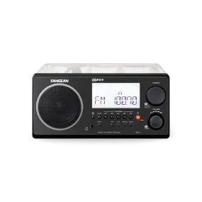 Sangean WR-2CL Digital AM-FM Wooden Cabinet Table-Top Radio - Clear