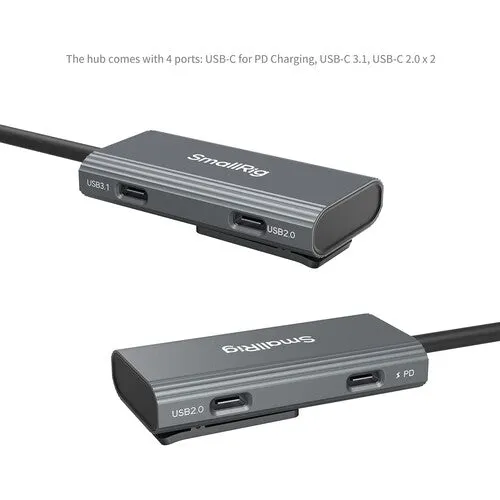 SmallRig 4-in-1 USB-C Hub PD 100W / USB-C 3.1 / USB-C 2.0 with Audio Adapter x 2