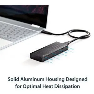StarTech.com Drive Enclosure - USB 3.1 Type C Host Interface - UASP Support External - Black - 1 x SSD Supported - 1 x Total Bay - Aluminium