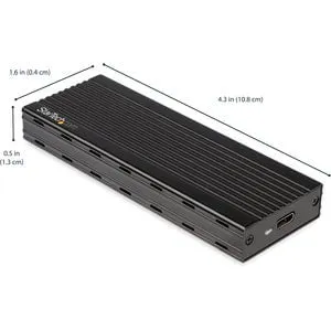 StarTech.com Drive Enclosure - USB 3.1 Type C Host Interface - UASP Support External - Black - 1 x SSD Supported - 1 x Total Bay - Aluminium